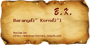 Baranyó Kornél névjegykártya