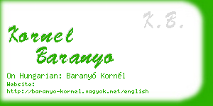 kornel baranyo business card